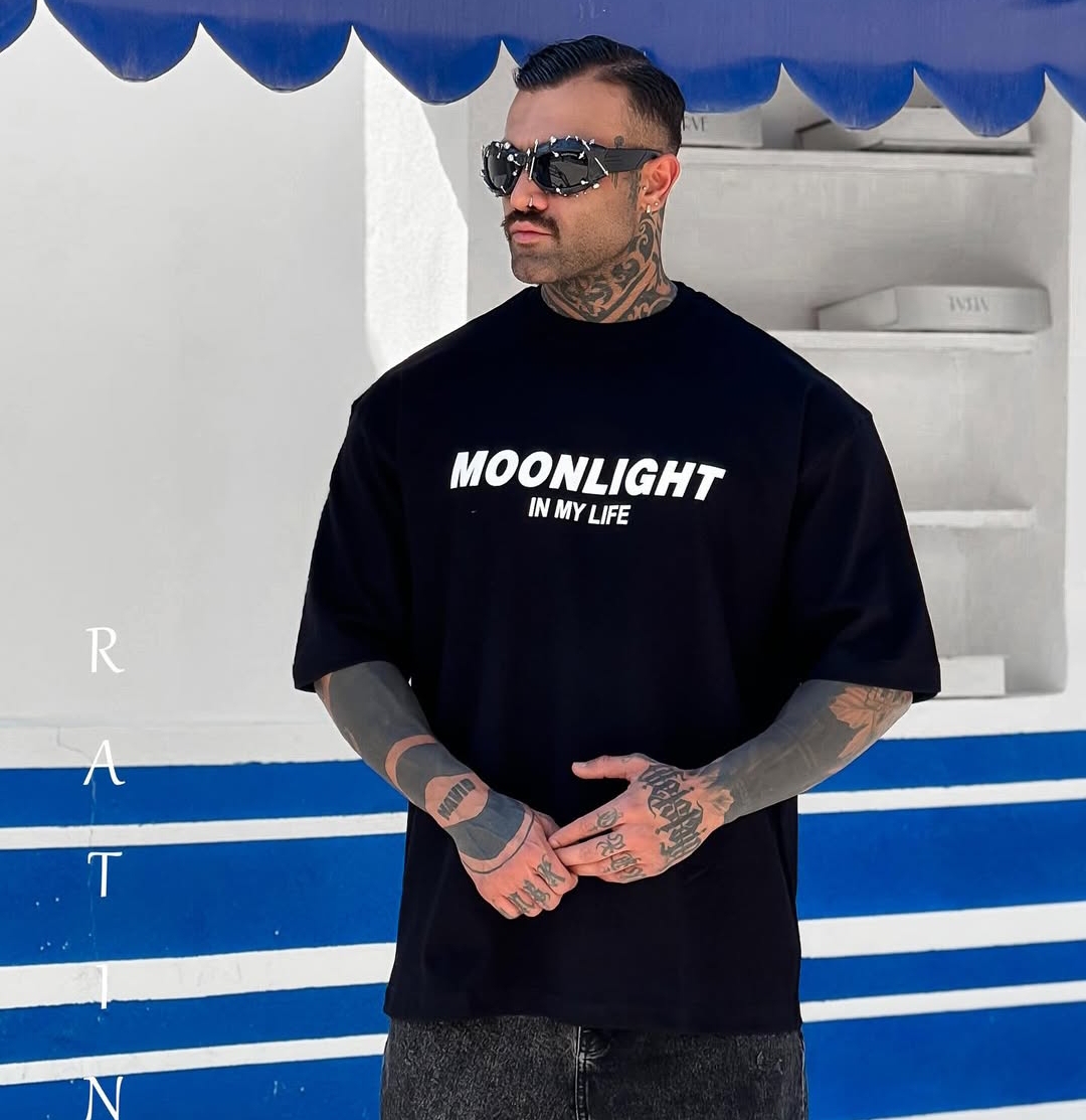 تیشرت باکسی پارچه خارجی طرح moon light